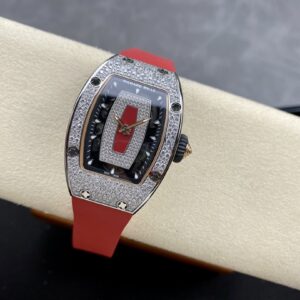 RICHARD MILLERM RM07-01 SS BBA Factory Best Edition Diamond Case on Red Rubber Strap - Best Replica Watches Store For Sale!