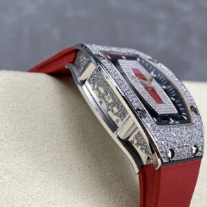 RICHARD MILLERM RM07-01 SS BBA Factory Best Edition Diamond Case on Red Rubber Strap - Best Replica Watches Store For Sale!