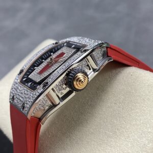 RICHARD MILLERM RM07-01 SS BBA Factory Best Edition Diamond Case on Red Rubber Strap - Best Replica Watches Store For Sale!