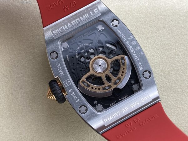 RICHARD MILLERM RM07-01 SS BBA Factory Best Edition Diamond Case on Red Rubber Strap - Best Replica Watches Store For Sale!