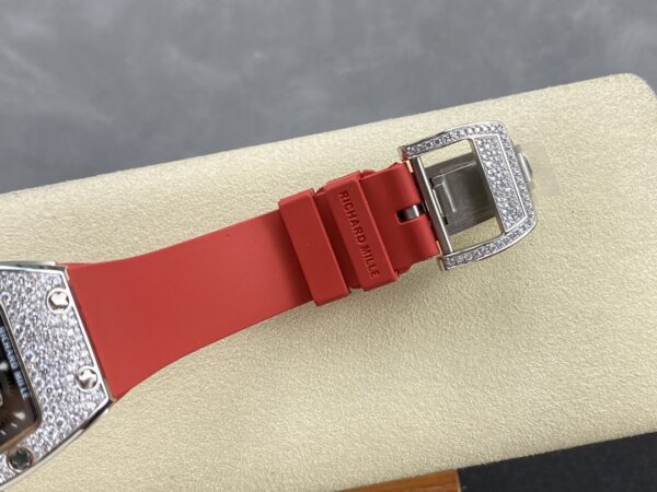 RICHARD MILLERM RM07-01 SS BBA Factory Best Edition Diamond Case on Red Rubber Strap - Best Replica Watches Store For Sale!