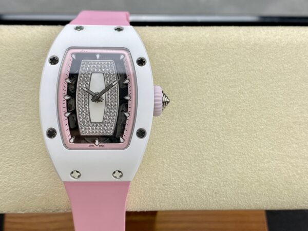 RICHARD MILLERM RM07-01 Ceramic BBA Factory Best Edition Pink Rubber Strap - Best Replica Watches Store For Sale!