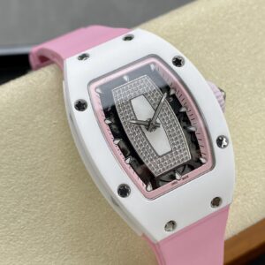 RICHARD MILLERM RM07-01 Ceramic BBA Factory Best Edition Pink Rubber Strap - Best Replica Watches Store For Sale!