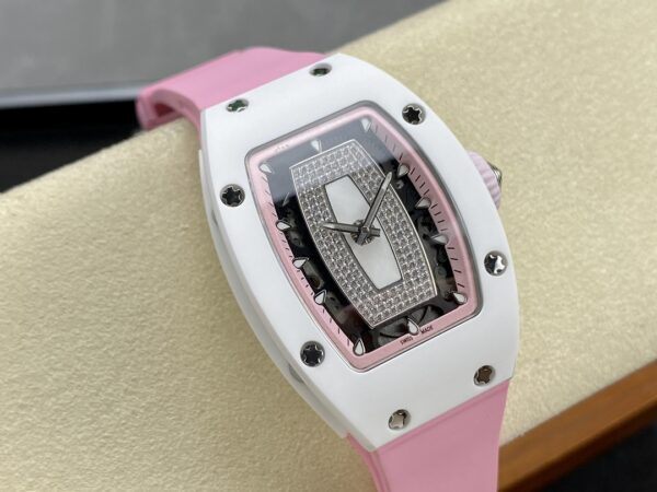 RICHARD MILLERM RM07-01 Ceramic BBA Factory Best Edition Pink Rubber Strap - Best Replica Watches Store For Sale!