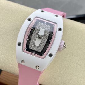 RICHARD MILLERM RM07-01 Ceramic BBA Factory Best Edition Pink Rubber Strap - Best Replica Watches Store For Sale!