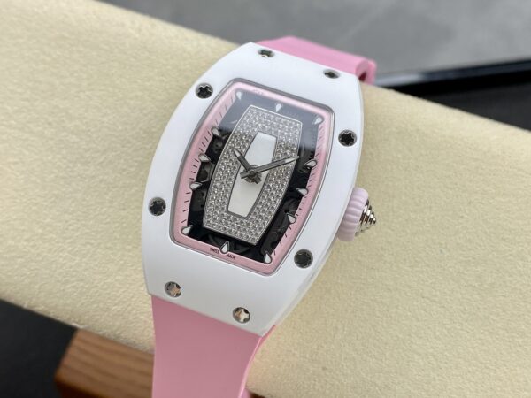 RICHARD MILLERM RM07-01 Ceramic BBA Factory Best Edition Pink Rubber Strap - Best Replica Watches Store For Sale!
