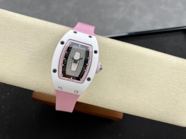 RICHARD MILLERM RM07-01 Ceramic BBA Factory Best Edition Pink Rubber Strap - Best Replica Watches Store For Sale!