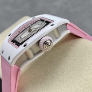 RICHARD MILLERM RM07-01 Ceramic BBA Factory Best Edition Pink Rubber Strap - Best Replica Watches Store For Sale!