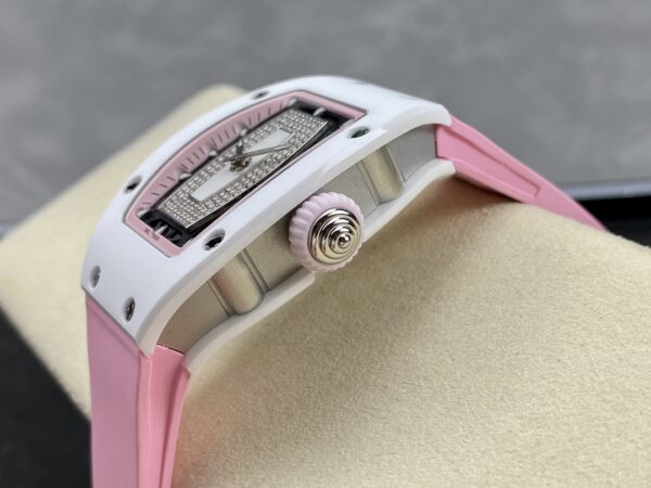 RICHARD MILLERM RM07-01 Ceramic BBA Factory Best Edition Pink Rubber Strap - Best Replica Watches Store For Sale!