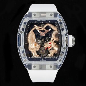 RICHARD MILLERM RM51 Transparent Tourbillon RM Factory Best Edition RG Tiger/Dragon Dial - Best Replica Watches Store For Sale!