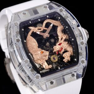 RICHARD MILLERM RM51 Transparent Tourbillon RM Factory Best Edition RG Tiger/Dragon Dial - Best Replica Watches Store For Sale!