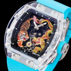 RICHARD MILLERM RM51 Transparent Tourbillon RM Factory Best Edition Tiger/Dragon Dial - Best Replica Watches Store For Sale!