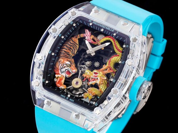 RICHARD MILLERM RM51 Transparent Tourbillon RM Factory Best Edition Tiger/Dragon Dial - Best Replica Watches Store For Sale!
