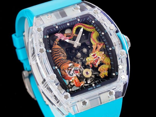 RICHARD MILLERM RM51 Transparent Tourbillon RM Factory Best Edition Tiger/Dragon Dial - Best Replica Watches Store For Sale!
