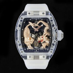 RICHARD MILLERM RM51 Transparent Tourbillon RM Factory Best Edition RG Tiger/Dragon Dial - Best Replica Watches Store For Sale!