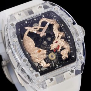 RICHARD MILLERM RM51 Transparent Tourbillon RM Factory Best Edition RG Tiger/Dragon Dial - Best Replica Watches Store For Sale!