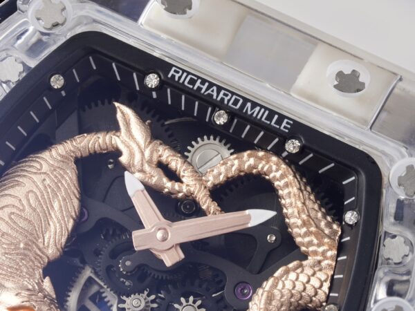 RICHARD MILLERM RM51 Transparent Tourbillon RM Factory Best Edition RG Tiger/Dragon Dial - Best Replica Watches Store For Sale!