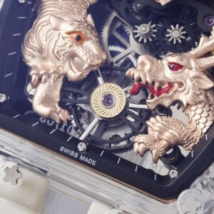 RICHARD MILLERM RM51 Transparent Tourbillon RM Factory Best Edition RG Tiger/Dragon Dial - Best Replica Watches Store For Sale!