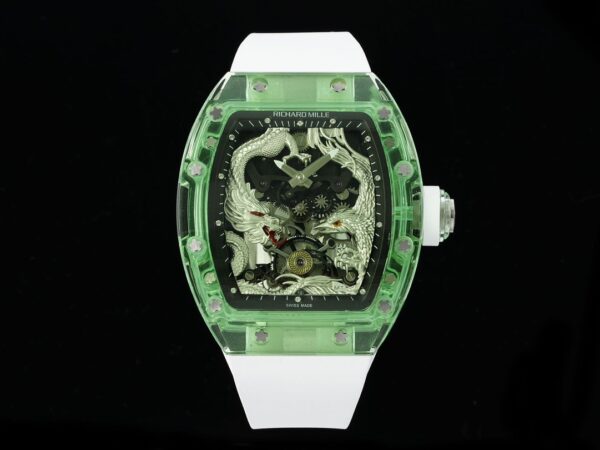RICHARD MILLERM RM57 Green Transparent RM Factory Best Edition Silver Dragon Eagle Dial - Best Replica Watches Store For Sale!