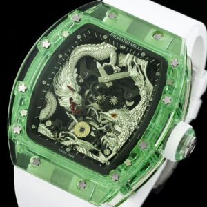 RICHARD MILLERM RM57 Green Transparent RM Factory Best Edition Silver Dragon Eagle Dial - Best Replica Watches Store For Sale!