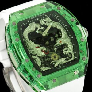 RICHARD MILLERM RM57 Green Transparent RM Factory Best Edition Silver Dragon Eagle Dial - Best Replica Watches Store For Sale!