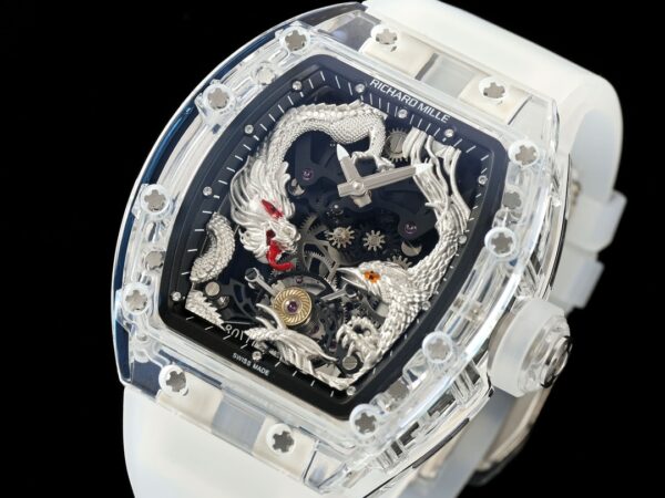 RICHARD MILLERM RM57 Tourbillon RM Factory Best Edition Silver Dragon Eagle Dial - Best Replica Watches Store For Sale!