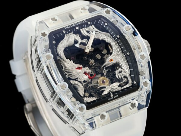 RICHARD MILLERM RM57 Tourbillon RM Factory Best Edition Silver Dragon Eagle Dial - Best Replica Watches Store For Sale!