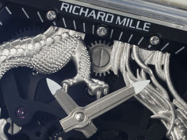 RICHARD MILLERM RM57 Tourbillon RM Factory Best Edition Silver Dragon Eagle Dial - Best Replica Watches Store For Sale!