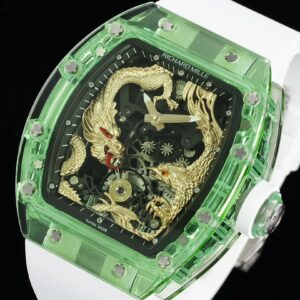 RICHARD MILLERM RM57 Green Transparent RM Factory Best Edition Gold Dragon Eagle Dial - Best Replica Watches Store For Sale!