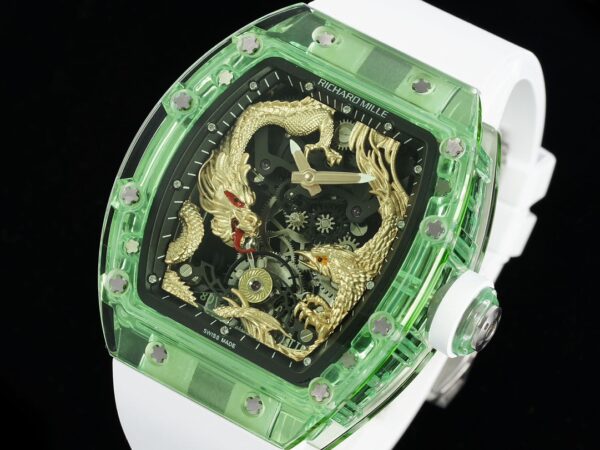 RICHARD MILLERM RM57 Green Transparent RM Factory Best Edition Gold Dragon Eagle Dial - Best Replica Watches Store For Sale!