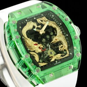 RICHARD MILLERM RM57 Green Transparent RM Factory Best Edition Gold Dragon Eagle Dial - Best Replica Watches Store For Sale!