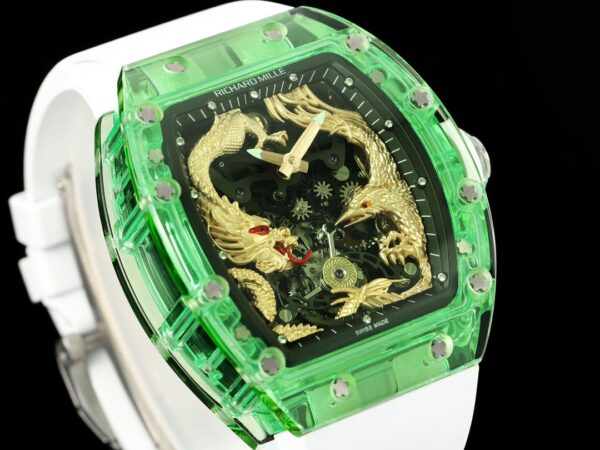 RICHARD MILLERM RM57 Green Transparent RM Factory Best Edition Gold Dragon Eagle Dial - Best Replica Watches Store For Sale!