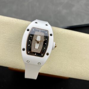 RICHARD MILLERM RM007 RM07-01 Ceramic BBA Factory Best Edition Black Dial with Diamond Centre on White Rubber Strap - Best Replica Watches Store For Sale!