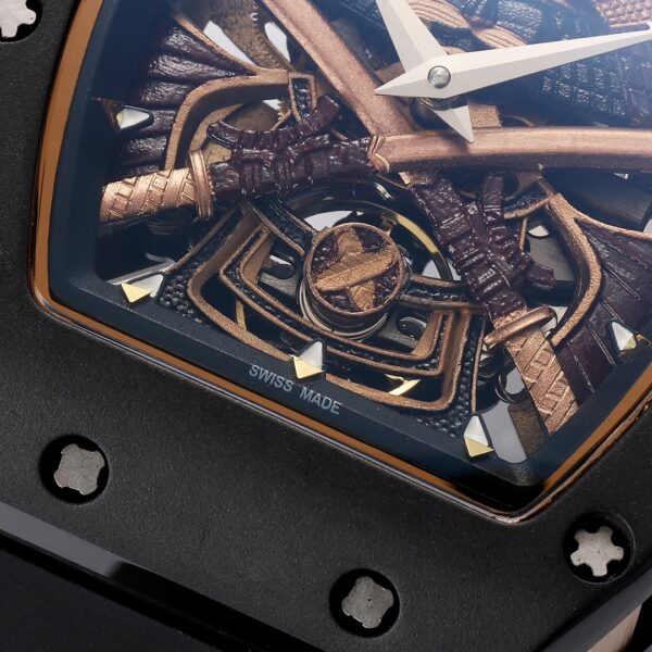 RICHARD MILLERM RM47 Tourbillon PVD YSF Best Edition Samurai Dial on Black Rubber Strap - Best Replica Watches Store For Sale!