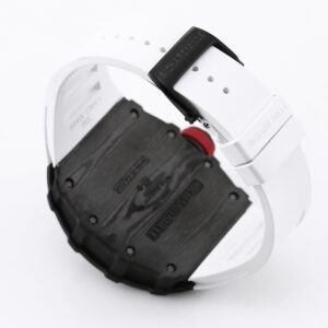 RICHARD MILLE RM35-01 Black Carbon BBR Factory Best Edition Skeleton Dial on White Rubber Strap Clone RMUL3 - Best Replica Watches Store For Sale!