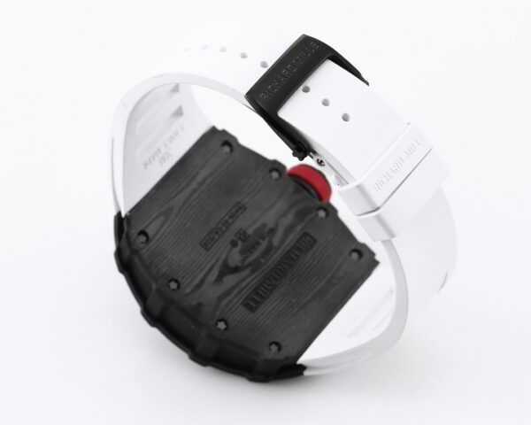 RICHARD MILLE RM35-01 Black Carbon BBR Factory Best Edition Skeleton Dial on White Rubber Strap Clone RMUL3 - Best Replica Watches Store For Sale!