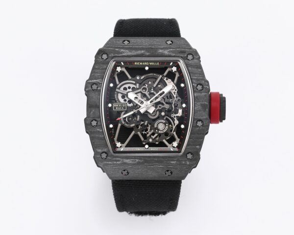 RICHARD MILLE RM35-01  Black Carbon BBR Factory Best Edition Skeleton Dial on Black Nylon Strap Clone RMUL3 - Best Replica Watches Store For Sale!
