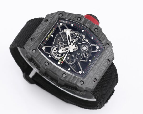 RICHARD MILLE RM35-01  Black Carbon BBR Factory Best Edition Skeleton Dial on Black Nylon Strap Clone RMUL3 - Best Replica Watches Store For Sale!