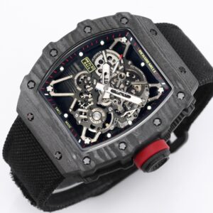 RICHARD MILLE RM35-01  Black Carbon BBR Factory Best Edition Skeleton Dial on Black Nylon Strap Clone RMUL3 - Best Replica Watches Store For Sale!