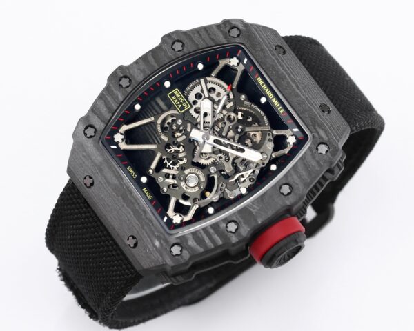 RICHARD MILLE RM35-01  Black Carbon BBR Factory Best Edition Skeleton Dial on Black Nylon Strap Clone RMUL3 - Best Replica Watches Store For Sale!
