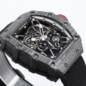 RICHARD MILLE RM35-01  Black Carbon BBR Factory Best Edition Skeleton Dial on Black Nylon Strap Clone RMUL3 - Best Replica Watches Store For Sale!