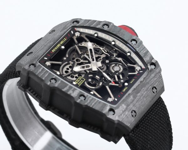 RICHARD MILLE RM35-01  Black Carbon BBR Factory Best Edition Skeleton Dial on Black Nylon Strap Clone RMUL3 - Best Replica Watches Store For Sale!