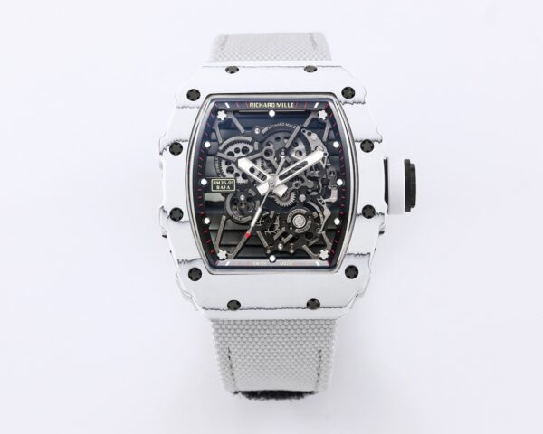 RICHARD MILLE RM35-01 White Carbon BBR Factory Best Edition White Nylon Strap - Best Replica Watches Store For Sale!