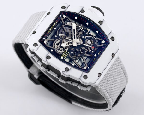 RICHARD MILLE RM35-01 White Carbon BBR Factory Best Edition White Nylon Strap - Best Replica Watches Store For Sale!