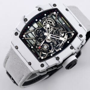 RICHARD MILLE RM35-01 White Carbon BBR Factory Best Edition White Nylon Strap - Best Replica Watches Store For Sale!