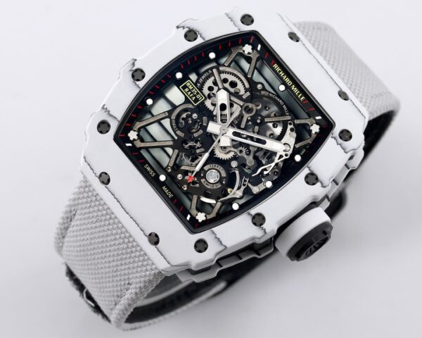 RICHARD MILLE RM35-01 White Carbon BBR Factory Best Edition White Nylon Strap - Best Replica Watches Store For Sale!
