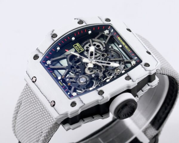 RICHARD MILLE RM35-01 White Carbon BBR Factory Best Edition White Nylon Strap - Best Replica Watches Store For Sale!