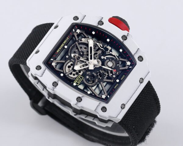 RICHARD MILLE RM35-01 White Carbon BBR Factory Best Edition Black Nylon Strap - Best Replica Watches Store For Sale!