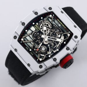 RICHARD MILLE RM35-01 White Carbon BBR Factory Best Edition Black Nylon Strap - Best Replica Watches Store For Sale!