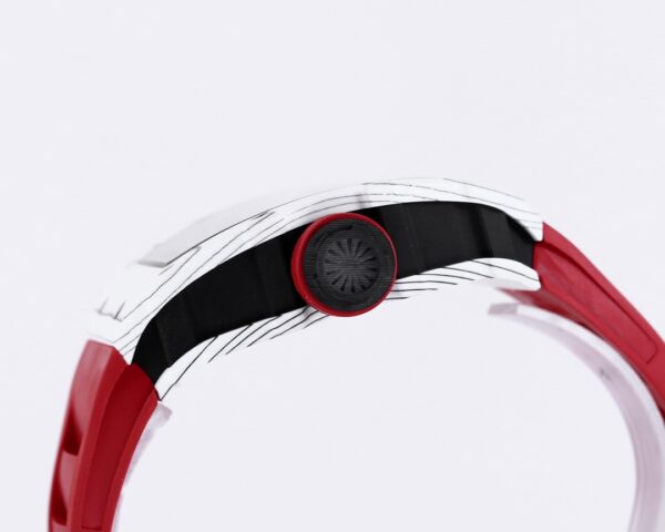 RICHARD MILLE RM35-01 White Carbon BBR Factory Best Edition Red Rubber Strap - Best Replica Watches Store For Sale!